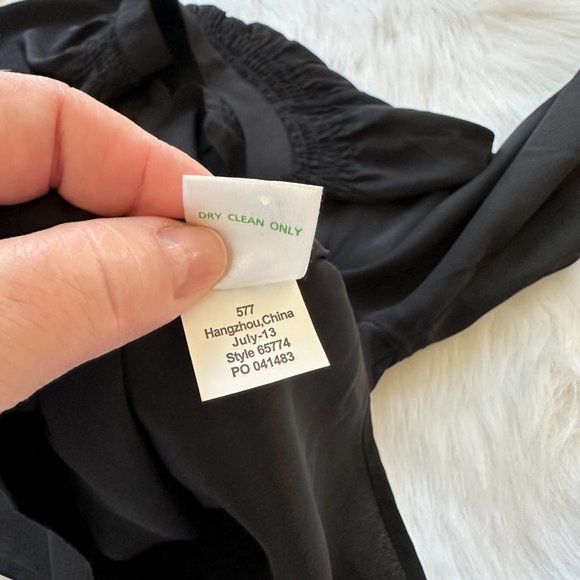 Lilly Pulitzer Silk Elsa Tunic Top Black Split Neck Boho Peasant SMALL #65774 - Picture 10 of 10